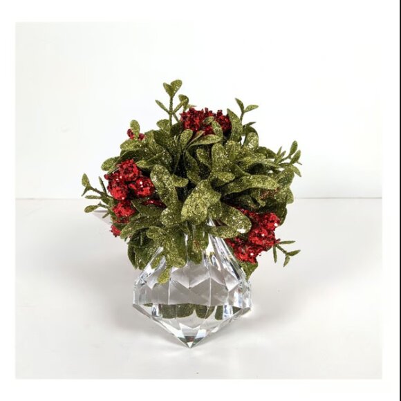 Ganz Kissing Krystal Acrylic Christmas Mistletoe Ornament with Hanger Large NWT - Picture 3 of 4